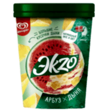 Ekzo мороженое молочное Арбуз-Дыня с кусочками дыни